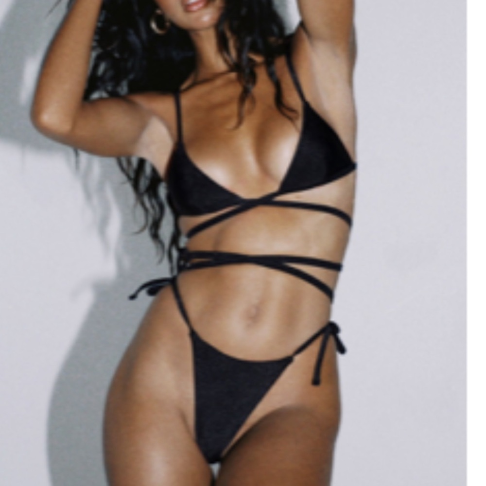 The Jacquie Bikini - Black Strappy Bikini (Lioness)